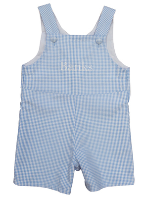 Blue Seersucker Shortall